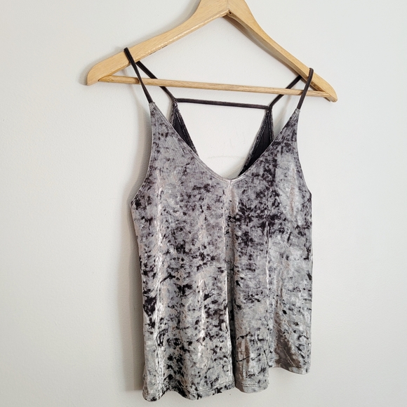 AE | Silver Crushed Velvet Tank Top - XS - Picture 3 of 11